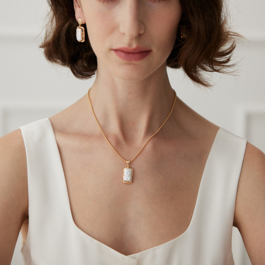 925 Sterling Silver Baroque Pearl Pendant Necklace