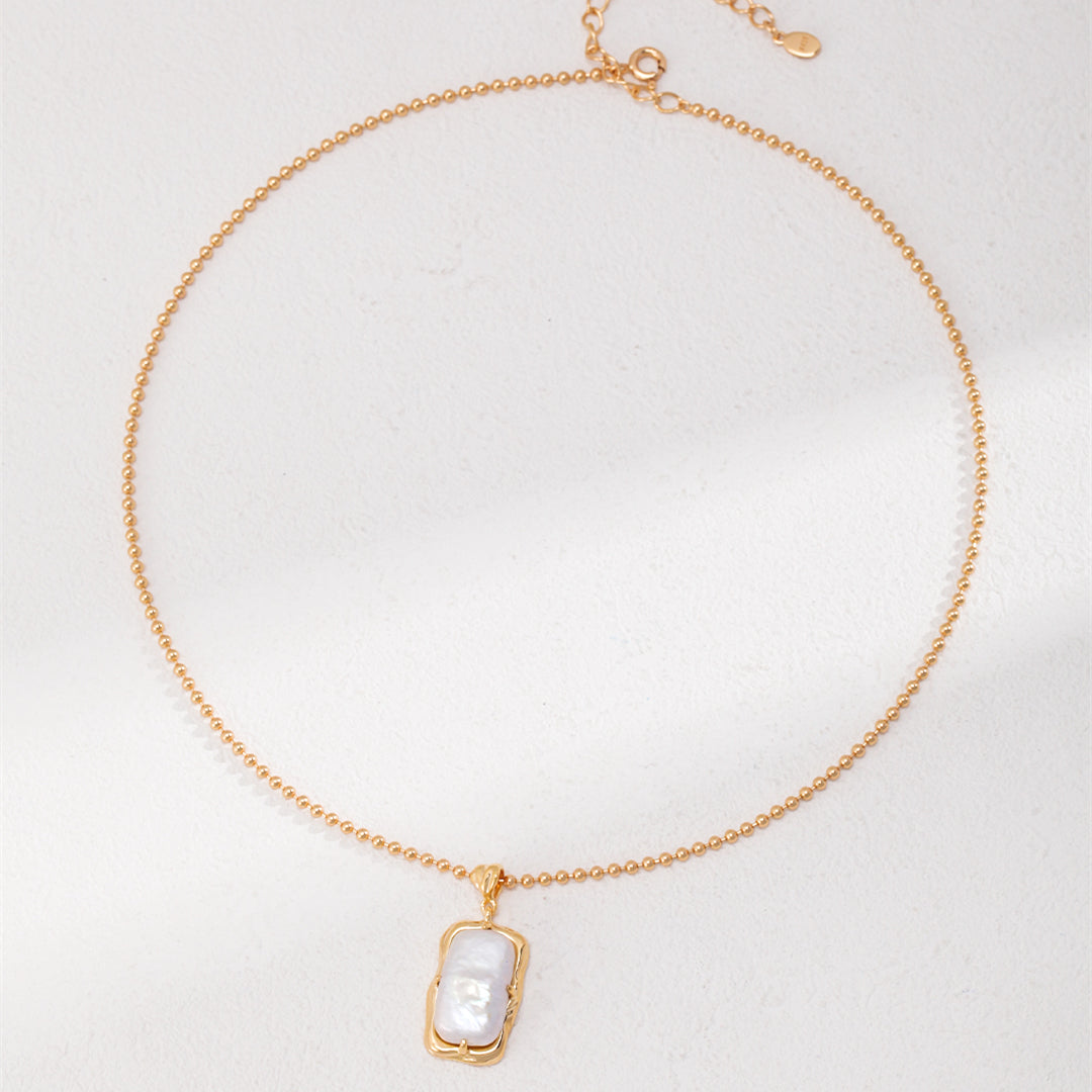 925 Sterling Silver Baroque Pearl Pendant Necklace