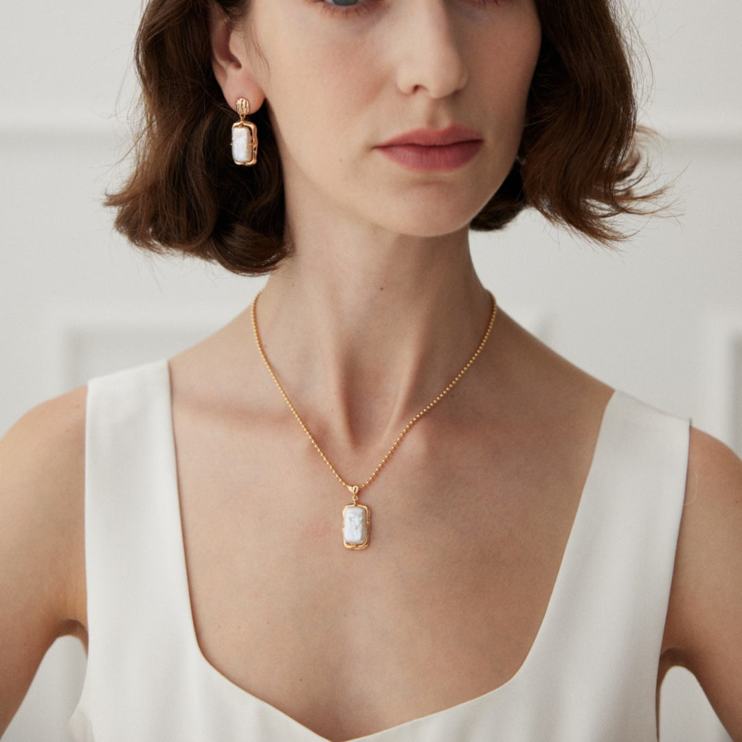 925 Sterling Silver Baroque Pearl Pendant Necklace