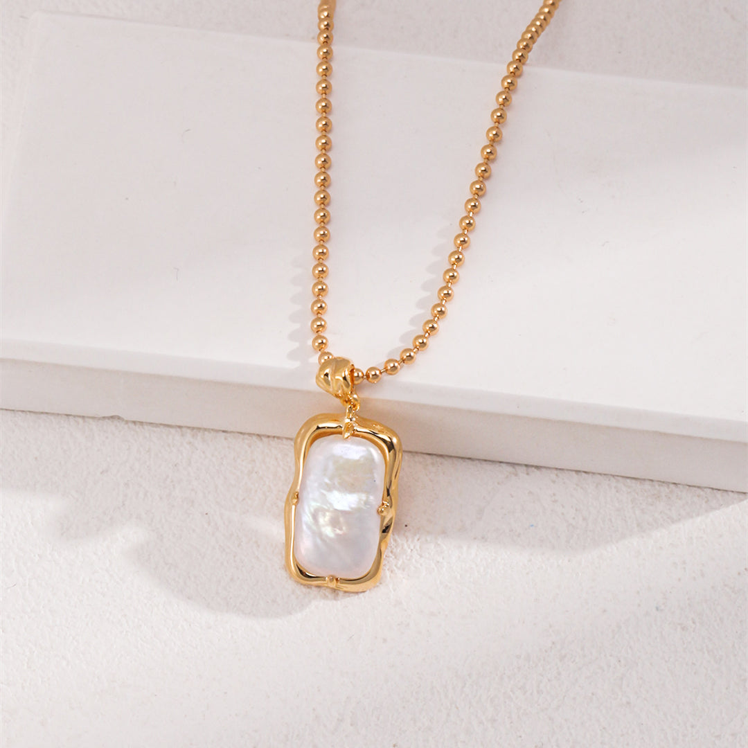 925 Sterling Silver Baroque Pearl Pendant Necklace