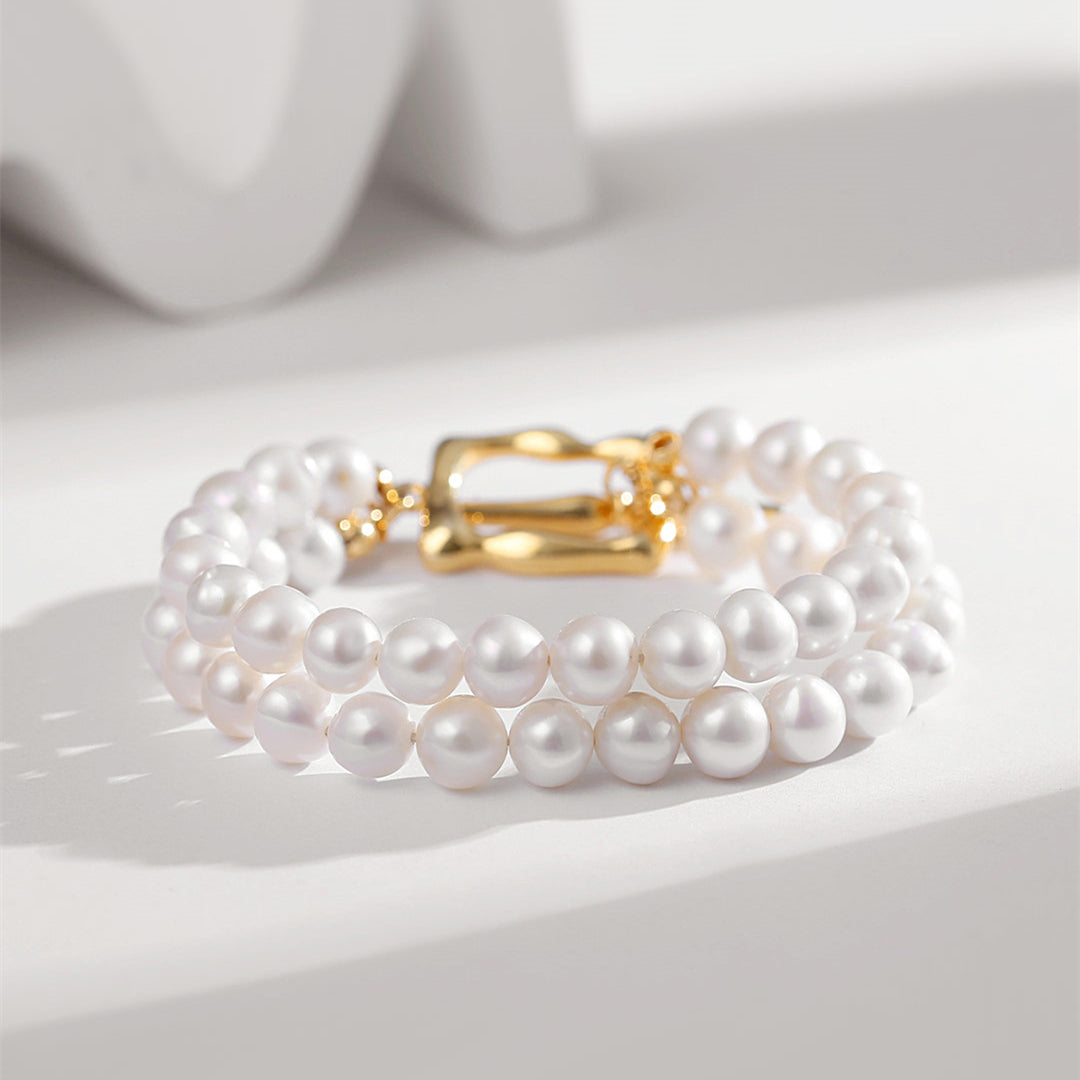 Double Strand Freshwater Pearl Bracelet