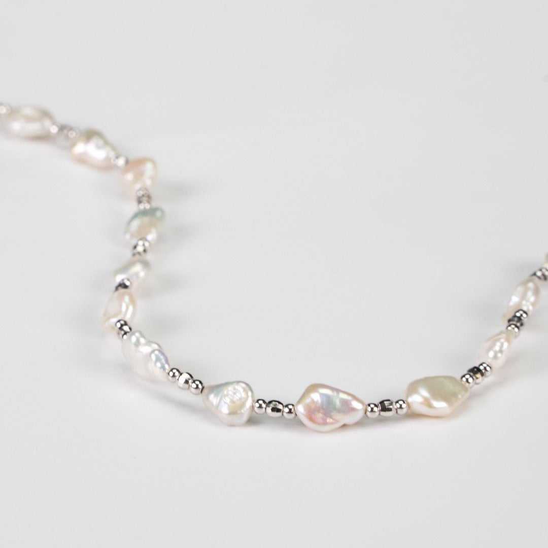 925 Sterling Silver Baroque Pearl Necklace