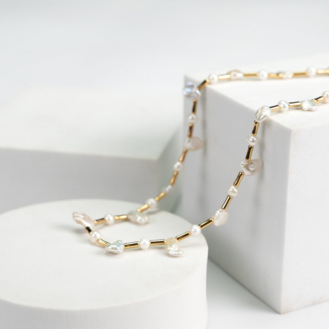 Baroque Pearl with Bamboo Necklace