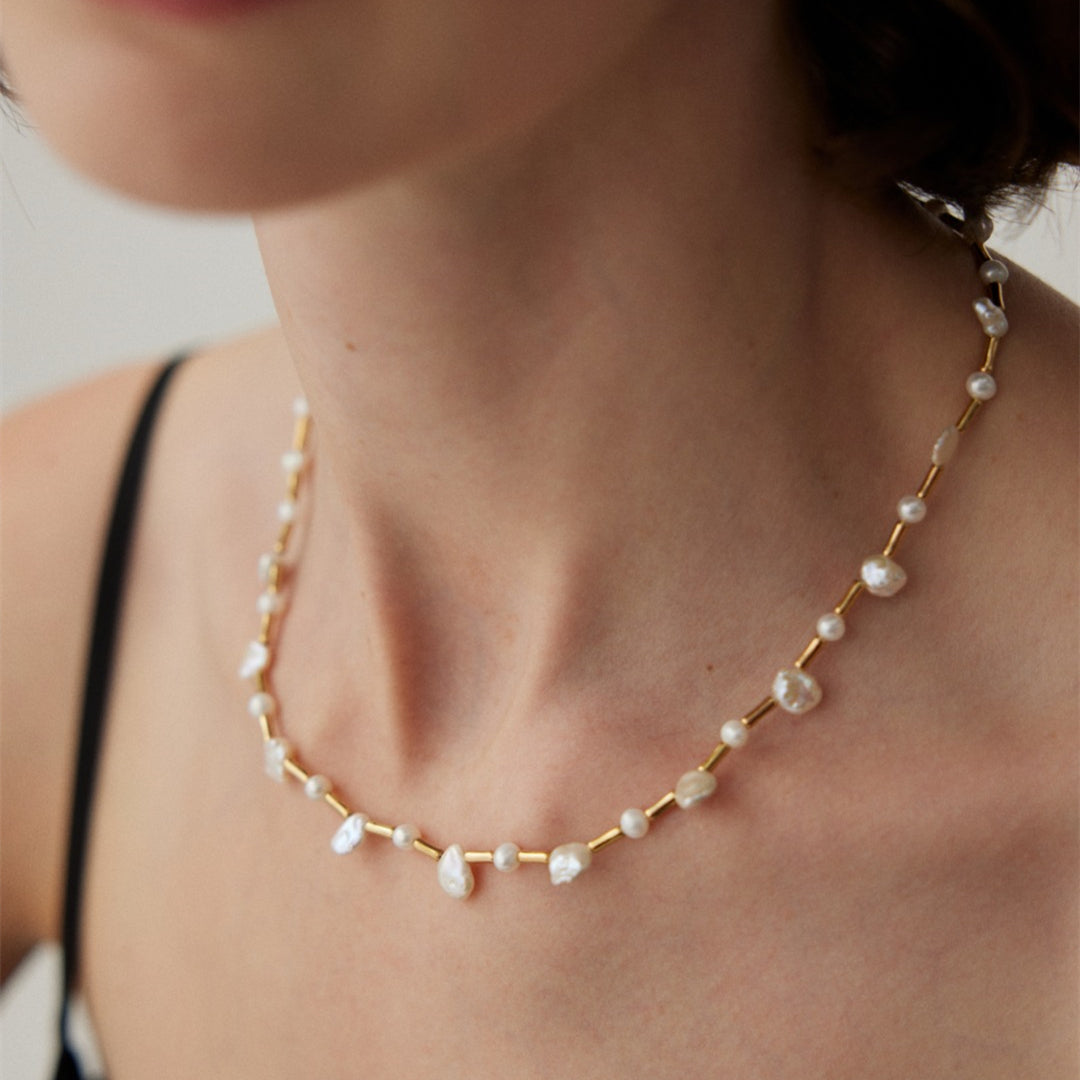 Baroque Pearl with Bamboo Necklace