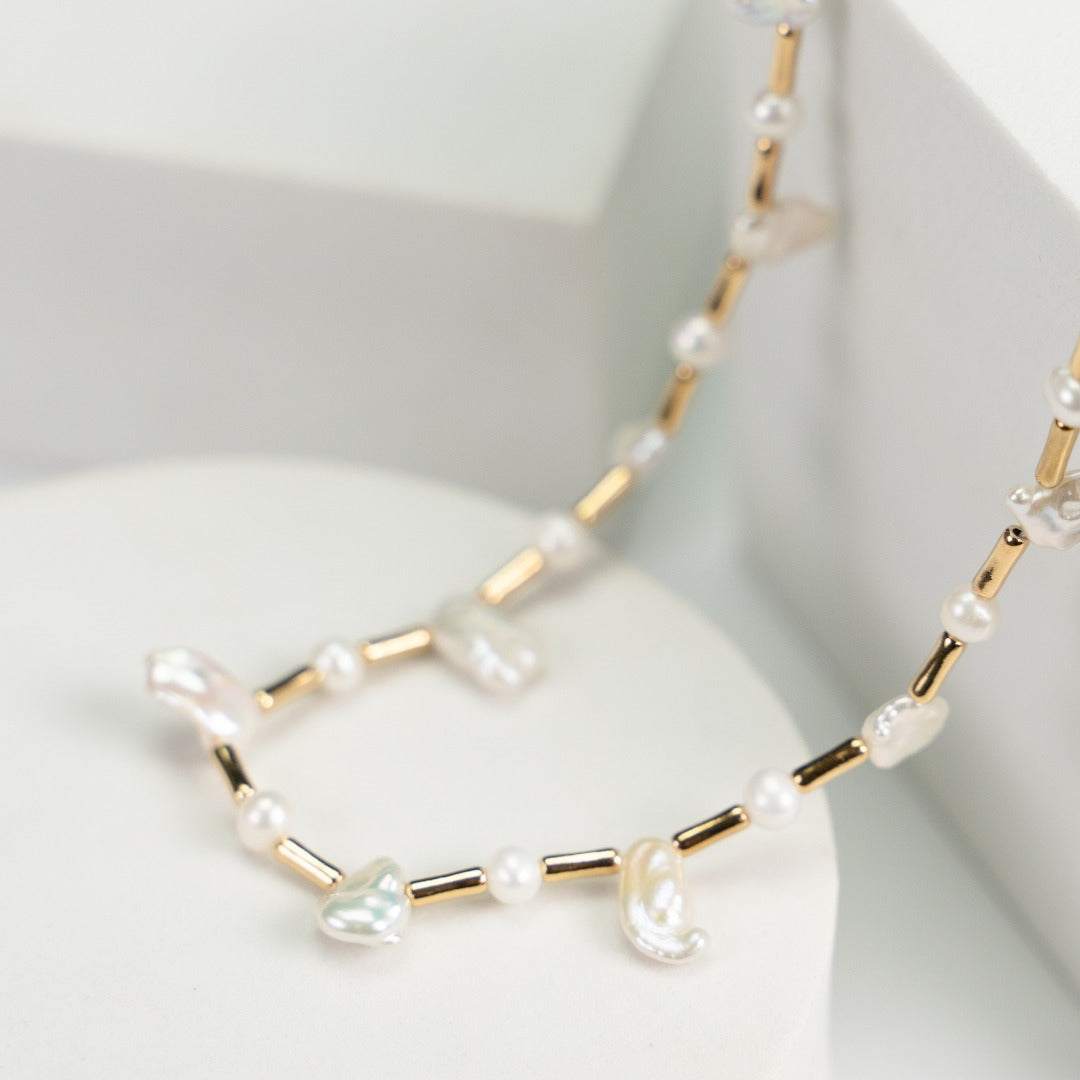 Baroque Pearl with Bamboo Necklace