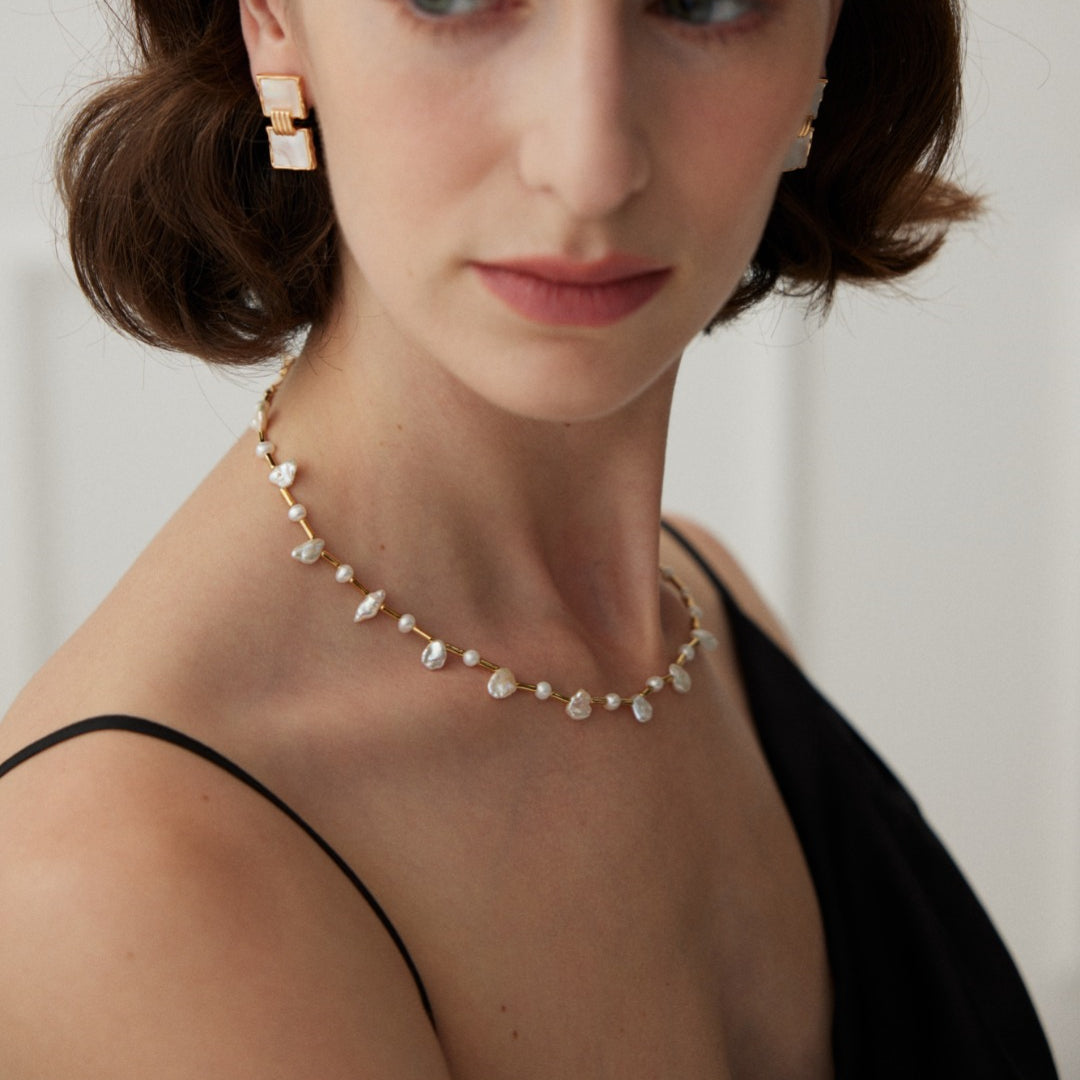 Baroque Pearl with Bamboo Necklace