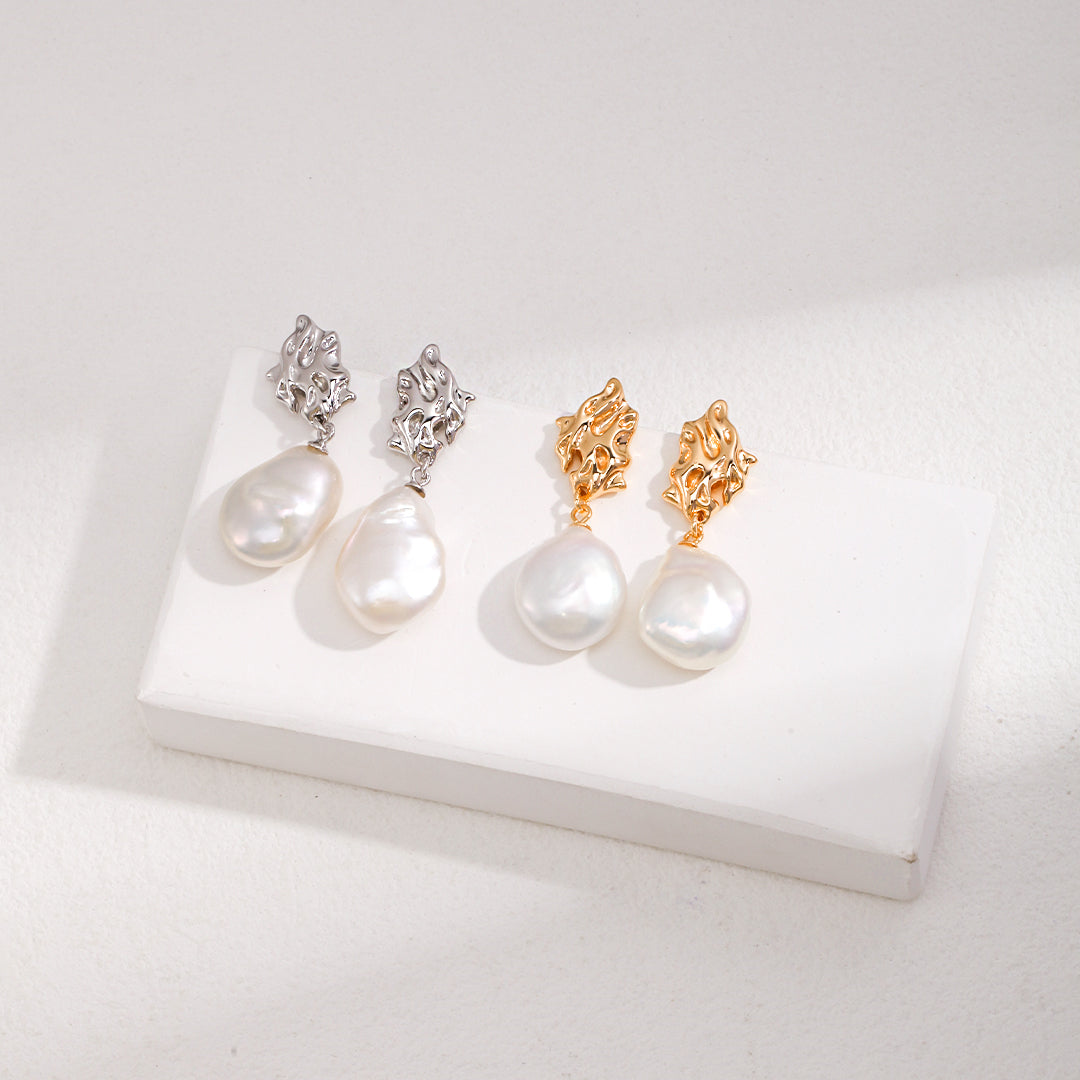 Single Baroque Pearl Drop Earrings