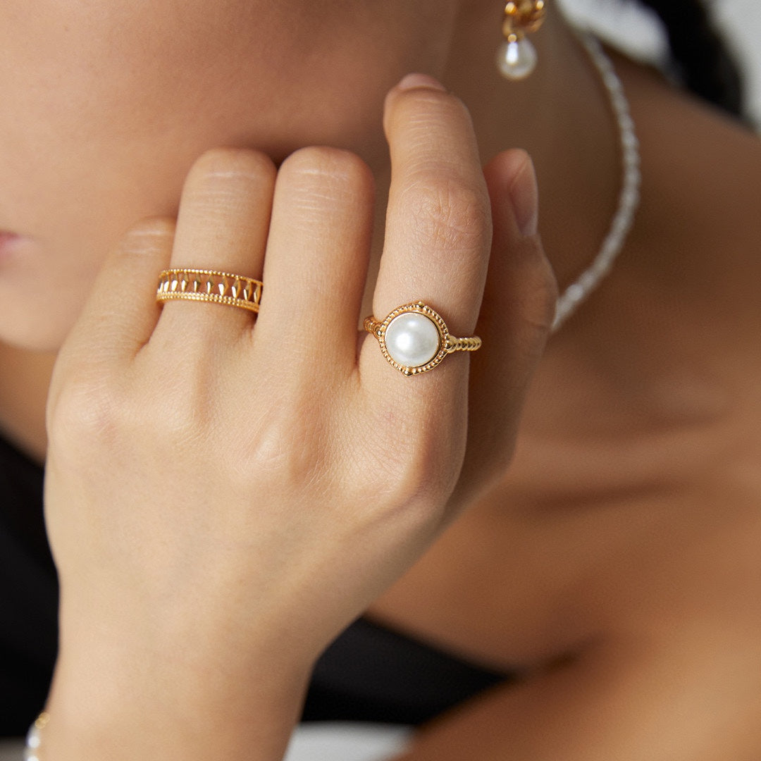 8mm Freshwater Pearl Adjustable Ring