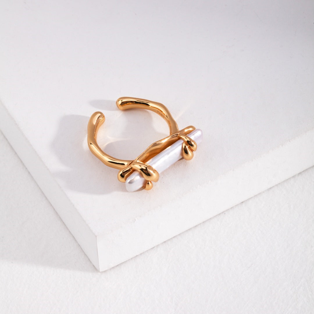 Baroque Freshwater Pearl Open Ring