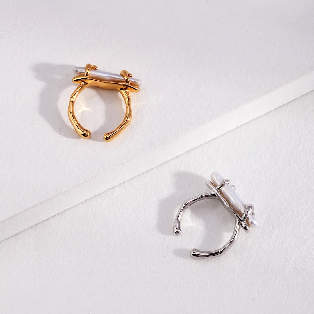 Baroque Freshwater Pearl Open Ring