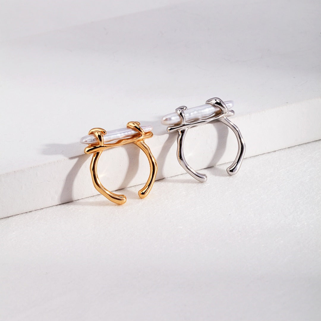 Baroque Freshwater Pearl Open Ring