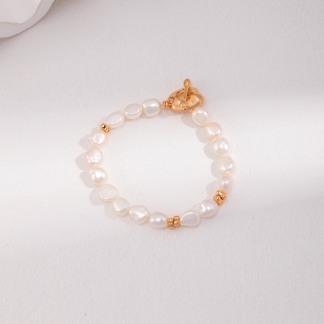 T-bar Clasp Baroque Pearl Bracelet