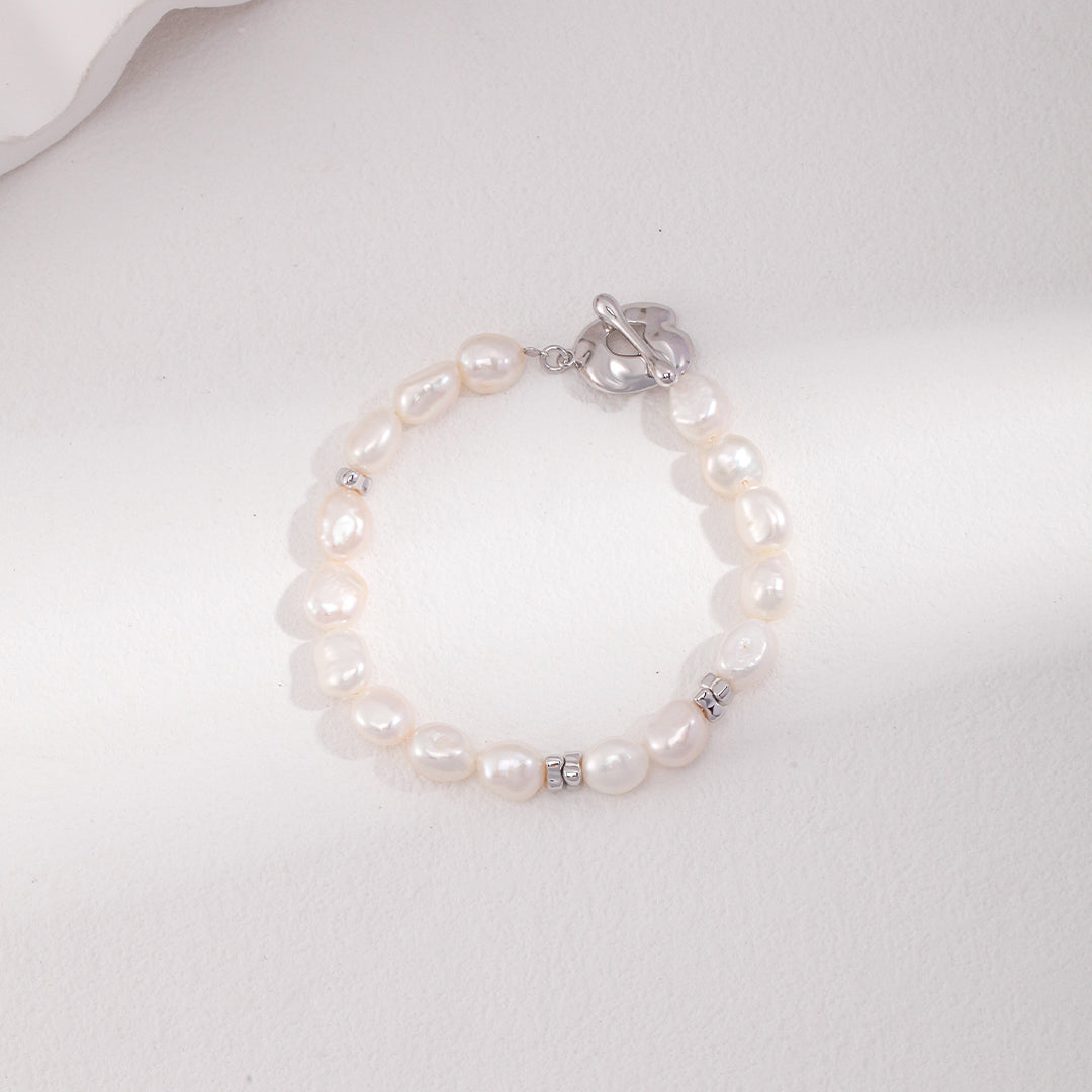 T-bar Clasp Baroque Pearl Bracelet