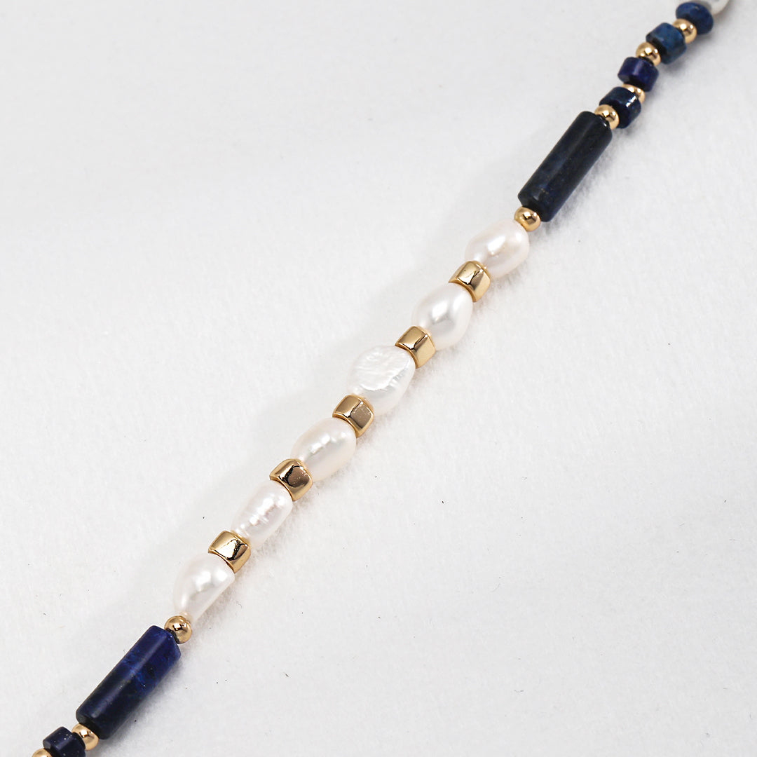 Freshwater Pearl and Lapis Lazuli Necklace