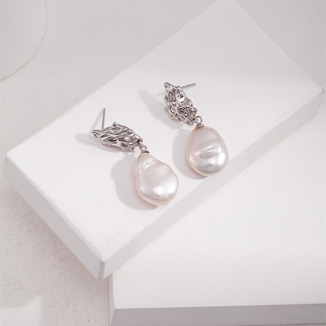 Single Baroque Pearl Drop Earrings – Pearlassy Single Baroque Pearl Drop Earrings – Pearlassy